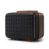 KSK2486 - Kono Stylish ABS+PC 13 Inch Polka Dot Hard Shell Vanity Case - Black And Brown