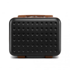 KSK2486 - Kono Stylish ABS+PC 13 Inch Polka Dot Hard Shell Vanity Case - Black And Brown