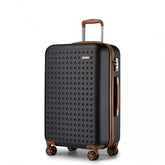 KSK2486 - Kono Stylish ABS+PC 24 Inch Polka Dot Hard Shell Suitcase With TSA Lock - Black And Brown