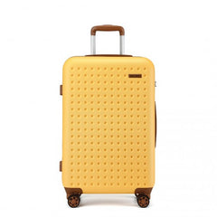 KSK2486 - Kono Stylish ABS+PC 24 Inch Polka Dot Hard Shell Suitcase With TSA Lock - Yellow And Brown