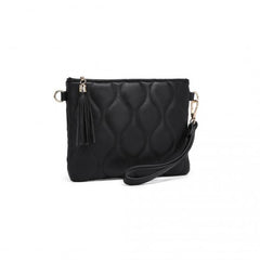 LB2247 - Miss Lulu Small PU Leather Soft Crossbody Bag - Black