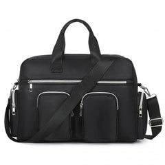 MSK2436 - Kono Large Capacity Travel Bag with Multiple Zippered Pockets Perfect For Daily Use - Black