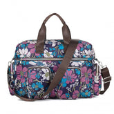 MSK2436F - Kono Large Capacity Travel Bag with Multiple Zippered Pockets And Flower Print Perfect For Daily Use - Navy