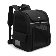 PTD2441 - Dogat Expandable And Foldable Pet Backpack Carrier with Ventilated Mesh Windows Comfortable & Secure Design - Black