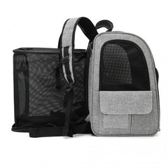PTD2441 - Dogat Expandable And Foldable Pet Backpack Carrier with Ventilated Mesh Windows Comfortable & Secure Design - Grey