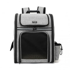 PTD2441 - Dogat Expandable And Foldable Pet Backpack Carrier with Ventilated Mesh Windows Comfortable & Secure Design - Grey