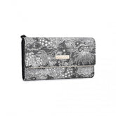 WTM2448 - Miss Lulu Elegant Women's Long Purse with Detachable Wrist Strap And Multi-Card Organizer - Black