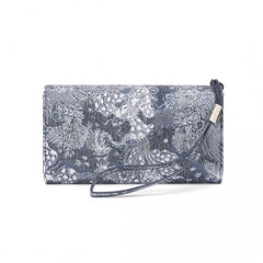 WTM2448 - Miss Lulu Elegant Women's Long Purse with Detachable Wrist Strap And Multi-Card Organizer - Navy