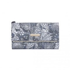 WTM2448 - Miss Lulu Elegant Women's Long Purse with Detachable Wrist Strap And Multi-Card Organizer - Navy