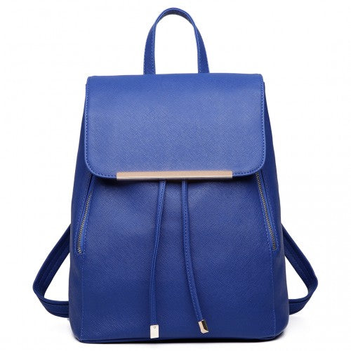 E1669 - Miss Lulu Faux Leather Stylish Fashion Backpack - Navy