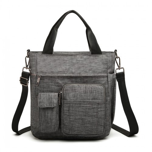 LB6923 - Kono Multi-Compartment Tote Shoulder Bag - Grey