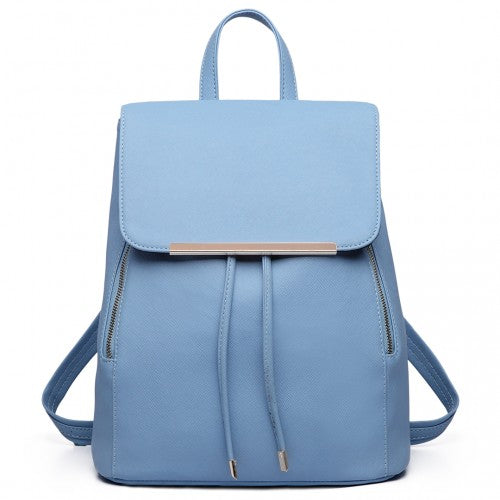 E1669 - Miss Lulu Faux Leather Stylish Fashion Backpack - Light Blue