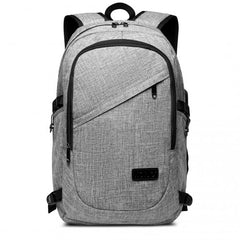 E6715 - Kono Business Laptop Backpack with USB Charging Port - Grey