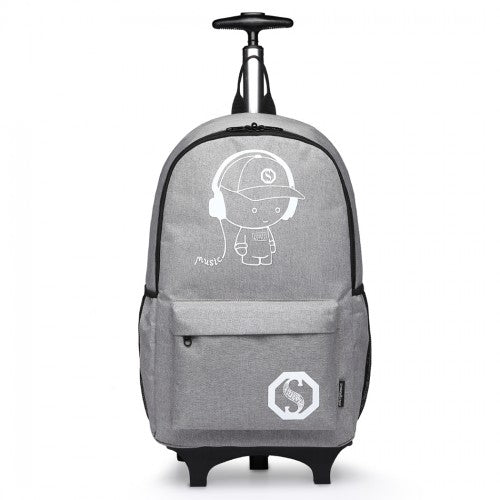 E6877 - Kono Multi-functional Glow-in-the-Dark Trolley Backpack - Grey