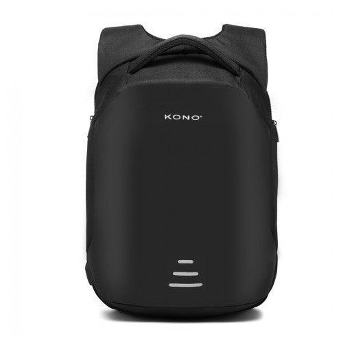 E1946 - KONO REFLECTIVE USB CHARGING INTERFACE BACKPACK - BLACK