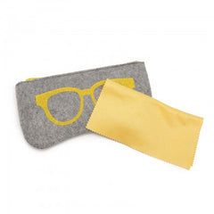 EB2065 - Soft Felt Glasses Case - Grey And Yellow