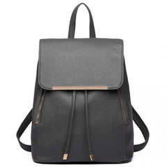 E1669 - Miss Lulu Faux Leather Stylish Fashion Backpack - Grey