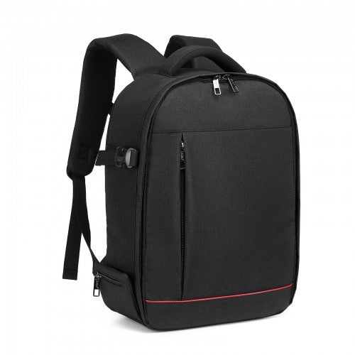 E6928 - Kono Water Resistant Shockproof DSLR Camera Backpack - Black