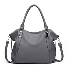 S1716 - Miss Lulu Soft Leather Elegant Simple Shoulder Bag - Dark Grey