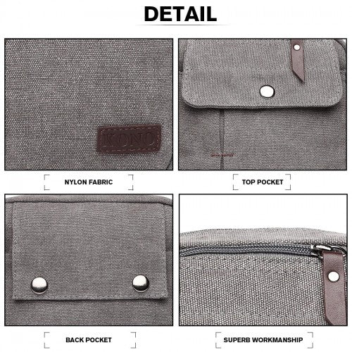 E1971 - Kono Multi Pocket Cross Body Shoulder Bag - Grey