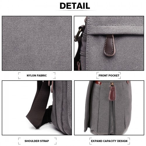 LB1925 - Kono Classic Expanding Messenger Bag - Grey