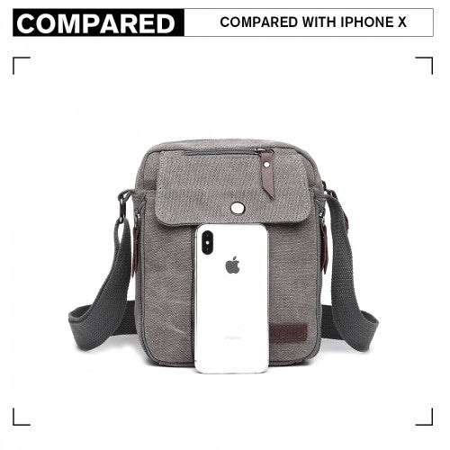 E1971 - Kono Multi Pocket Cross Body Shoulder Bag - Grey