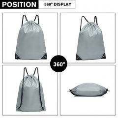 S2020 - Kono Polyester Drawstring Backpack - Grey