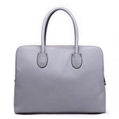 LT1726 - Miss Lulu Textured PU Leather Medium Size Classic Tote Bag Shoulder Bag Grey