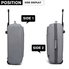 K1873-2 - Kono CABIN SIZE SOFT SHELL HAND LUGGAGE - GREY