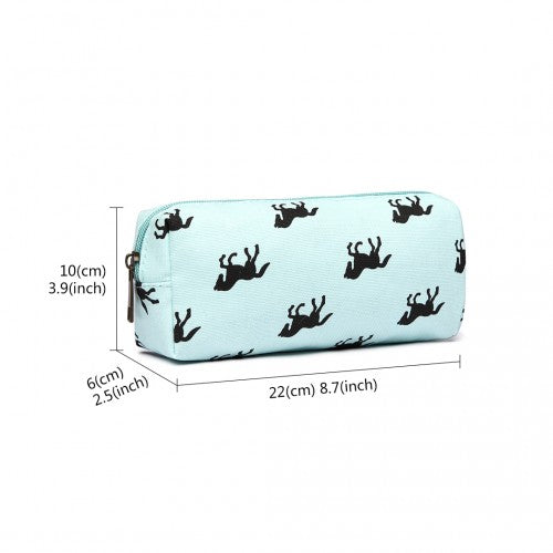 PC - Miss Lulu Canvas Pencil Case Horse Blue