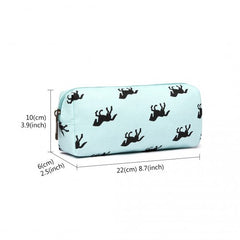 PC - Miss Lulu Canvas Pencil Case Horse Blue