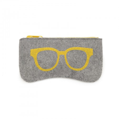 EB2065 - Soft Felt Glasses Case - Grey And Yellow