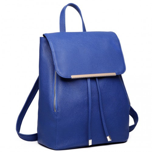 E1669 - Miss Lulu Faux Leather Stylish Fashion Backpack - Navy