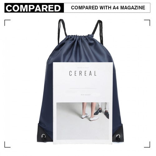 S2020 - Kono Polyester Drawstring Backpack - Navy