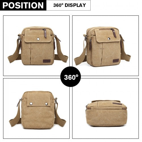 E1971 - Kono Multi Pocket Cross Body Shoulder Bag - Khaki