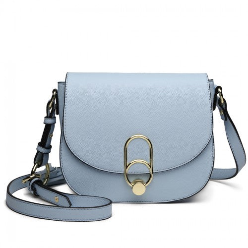 LZ1831 - MISS LULU CROSS BODY SADDLE BAG - BLUE