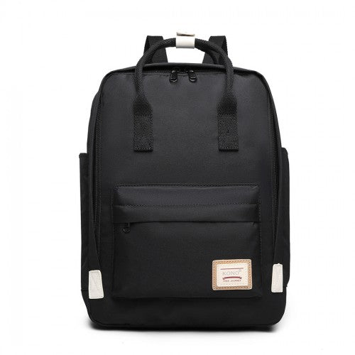 EB2017 - Kono Large Polyester Laptop Backpack - Black