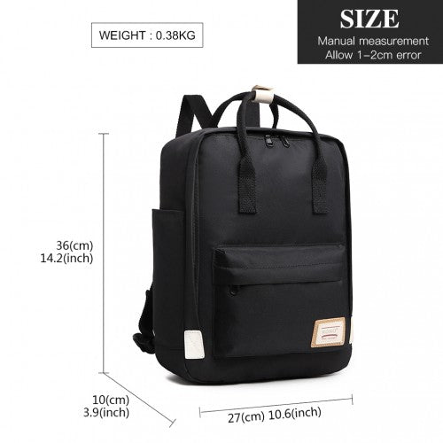 EB2017 - Kono Large Polyester Laptop Backpack - Black