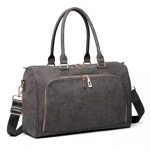 LT6638 - Miss Lulu Leather Look Maternity Changing Shoulder Bag Grey