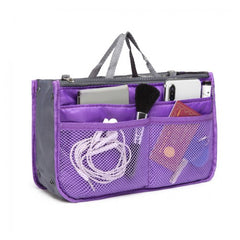 E6876 - Miss Lulu Folding Nylon Handbag Organiser - Purple