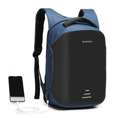 E1946 - KONO REFLECTIVE USB CHARGING INTERFACE BACKPACK - NAVY