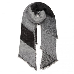 S6427 - Women Ladies Fashion Plaid Scarf Blanket Winter Warm Wrap Shawl - Black