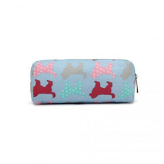 PC - Miss Lulu Canvas Pencil Case Dog Blue