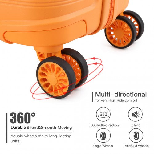 K2092L - Kono 28 Inch Bright Hard Shell PP Suitcase - Classic Collection - Orange