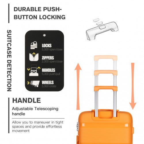 K2092L - Kono 28 Inch Bright Hard Shell PP Suitcase - Classic Collection - Orange