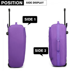 K1873-2 - Kono CABIN SIZE SOFT SHELL HAND LUGGAGE - PURPLE