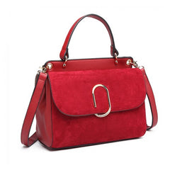 LB6871-MISS LULU STYLISH LADIES LEATHER HANDBAG SHOULDER BAG RED