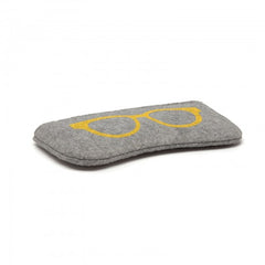 EB2065 - Soft Felt Glasses Case - Grey And Yellow