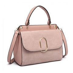 LB6871-MISS LULU STYLISH LADIES LEATHER HANDBAG SHOULDER BAG PINK