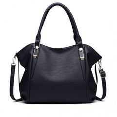 S1716 - Miss Lulu Soft Leather Elegant Simple Shoulder Bag - Navy